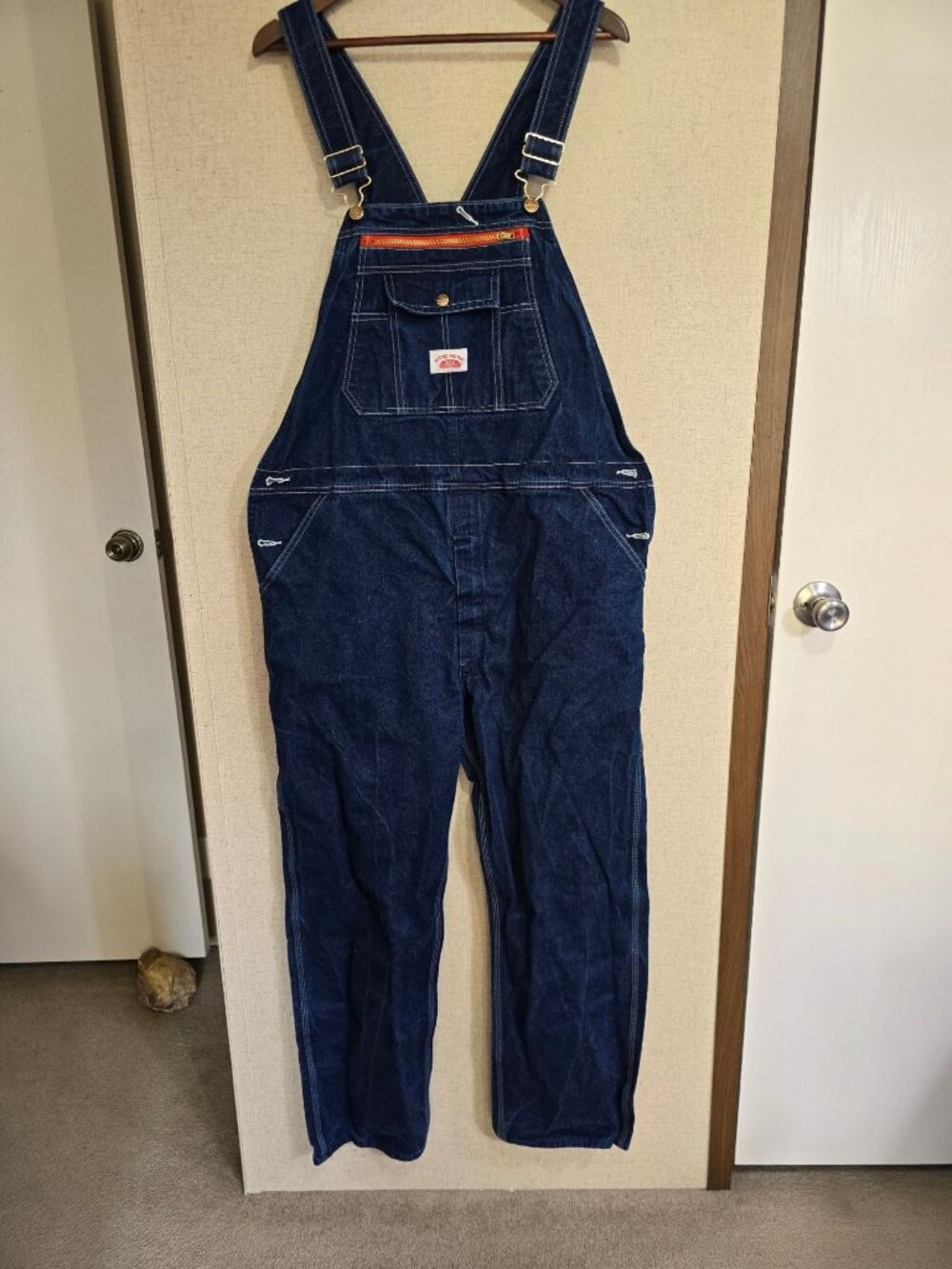 RoundHouse 38x32 Denim Overalls Dark Wash Utility Adjustable Workwear